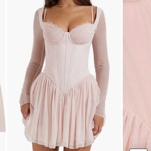 House of cb long sleeve corset mini dress